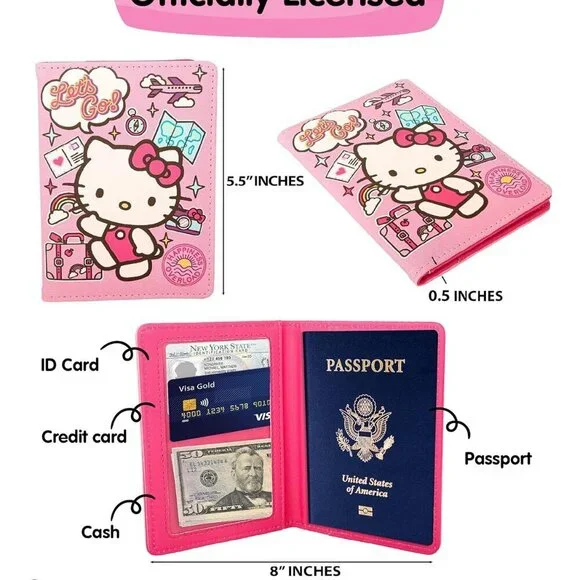 Passport Holder for Travel Official License, Cute Passport Cover, Sanrio Gifts - Picture 7 of 9